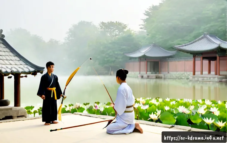 드라마  화랑  역사 속 청춘의 이야기 - Photorealistic historical Korean youth warriors inspired by the Silla era, three noble young men in ...